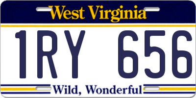 WV license plate 1RY656