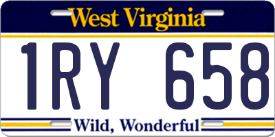 WV license plate 1RY658