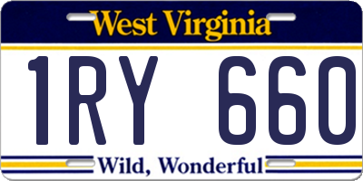 WV license plate 1RY660