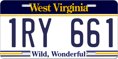 WV license plate 1RY661