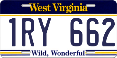 WV license plate 1RY662