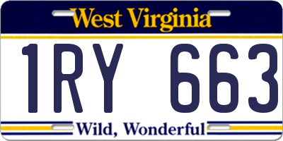 WV license plate 1RY663
