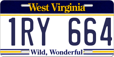 WV license plate 1RY664