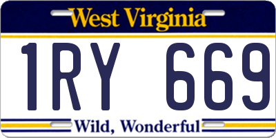 WV license plate 1RY669