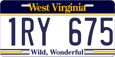 WV license plate 1RY675