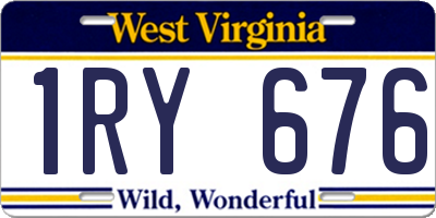 WV license plate 1RY676