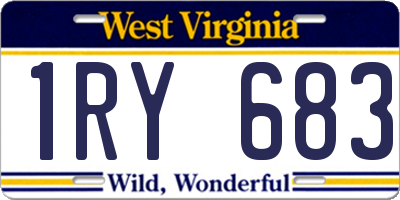 WV license plate 1RY683