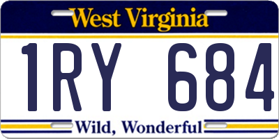 WV license plate 1RY684