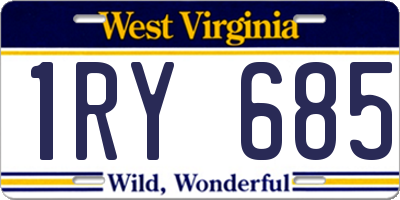 WV license plate 1RY685