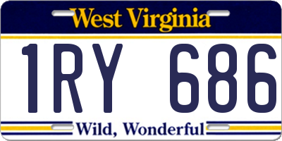 WV license plate 1RY686