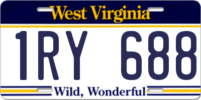 WV license plate 1RY688