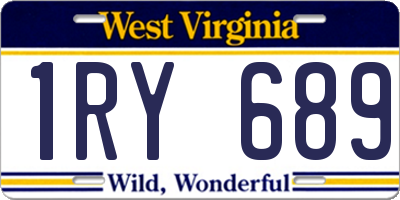 WV license plate 1RY689