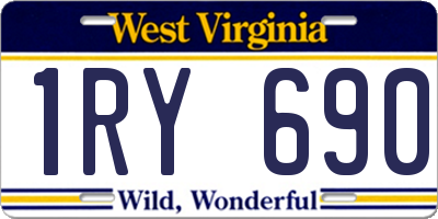 WV license plate 1RY690