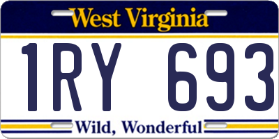 WV license plate 1RY693
