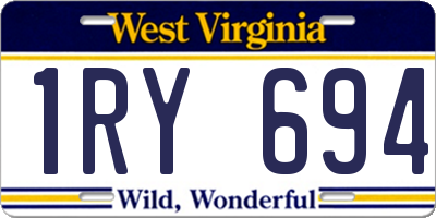 WV license plate 1RY694
