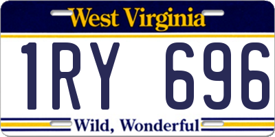 WV license plate 1RY696