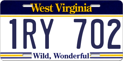 WV license plate 1RY702