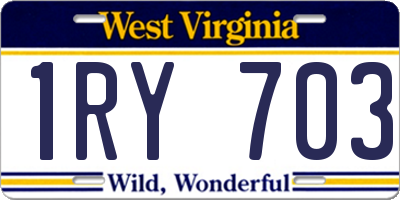 WV license plate 1RY703