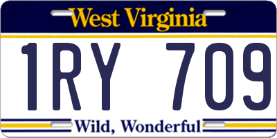 WV license plate 1RY709