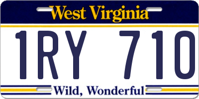 WV license plate 1RY710
