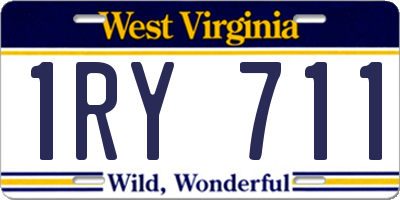 WV license plate 1RY711