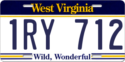 WV license plate 1RY712