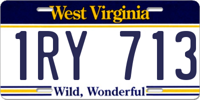 WV license plate 1RY713
