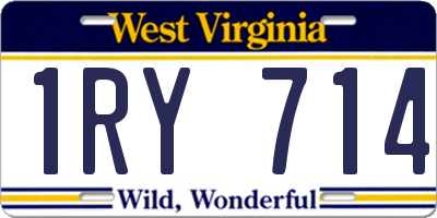 WV license plate 1RY714