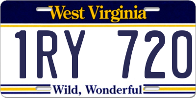 WV license plate 1RY720
