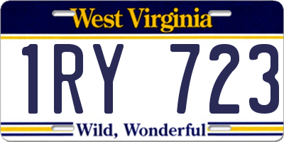WV license plate 1RY723