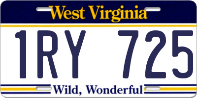 WV license plate 1RY725