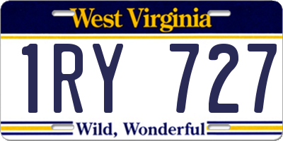 WV license plate 1RY727