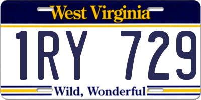 WV license plate 1RY729