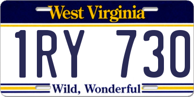 WV license plate 1RY730