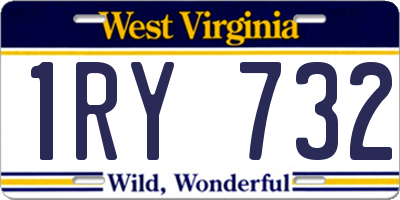 WV license plate 1RY732