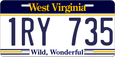 WV license plate 1RY735