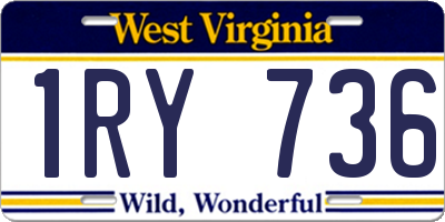 WV license plate 1RY736