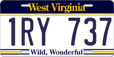 WV license plate 1RY737