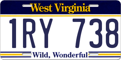 WV license plate 1RY738