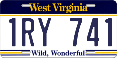 WV license plate 1RY741