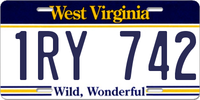 WV license plate 1RY742
