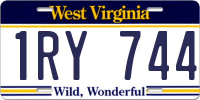 WV license plate 1RY744
