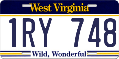 WV license plate 1RY748