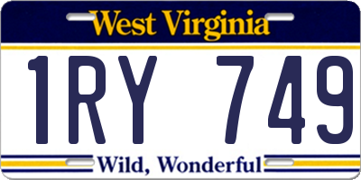 WV license plate 1RY749
