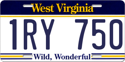 WV license plate 1RY750