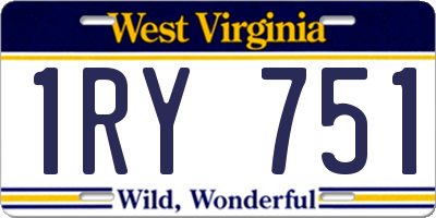 WV license plate 1RY751
