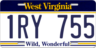 WV license plate 1RY755