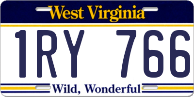 WV license plate 1RY766