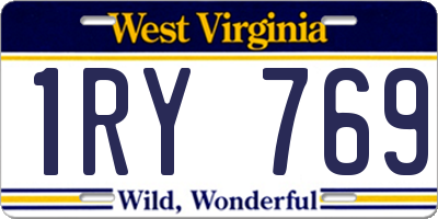 WV license plate 1RY769