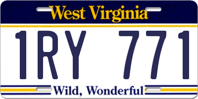 WV license plate 1RY771